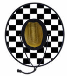 Large Checkered Straw Hat